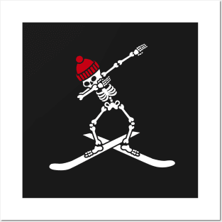 Dab dabbing skeleton ski skiing Posters and Art